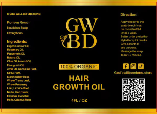 Organic hair growth oil