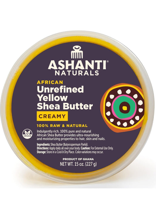 Yellow Raw Shea Butter | Unrefined African Shea Butter | Creamy Moisturizer for Easy Application - 15 oz